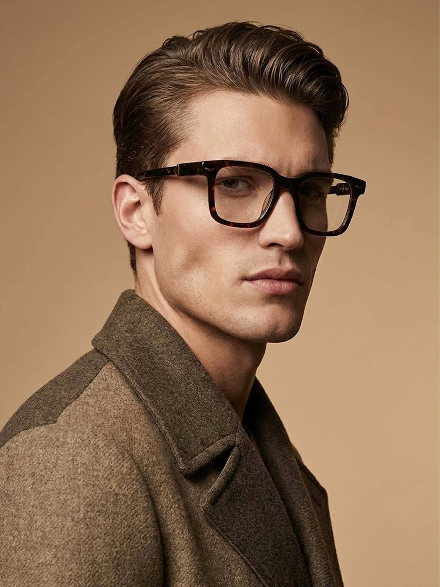 Police Eyewear For Men With Brown Polycarbonate Frame (Size 51)