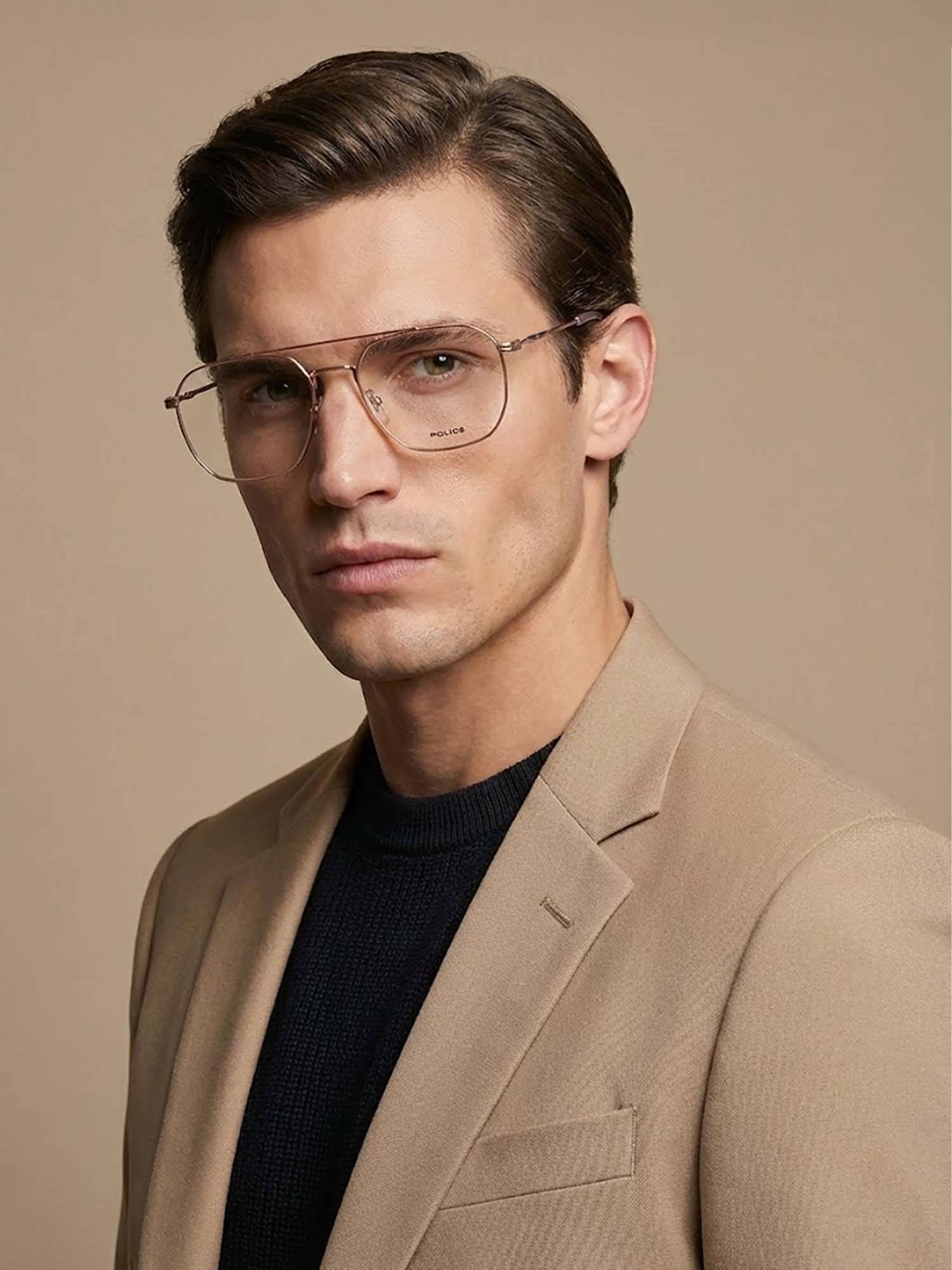 Police Full Rim Square Shaped Eyewear Frame for Men -VPLP08K54300FR (54)