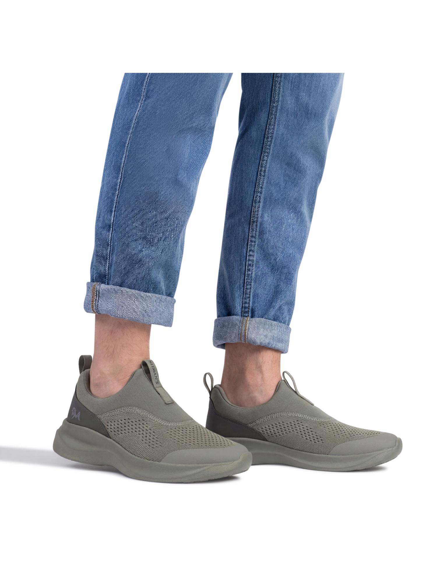 Buy Neeman's Mens Grey Mono Curve Slip Ons Walking Shoes Online