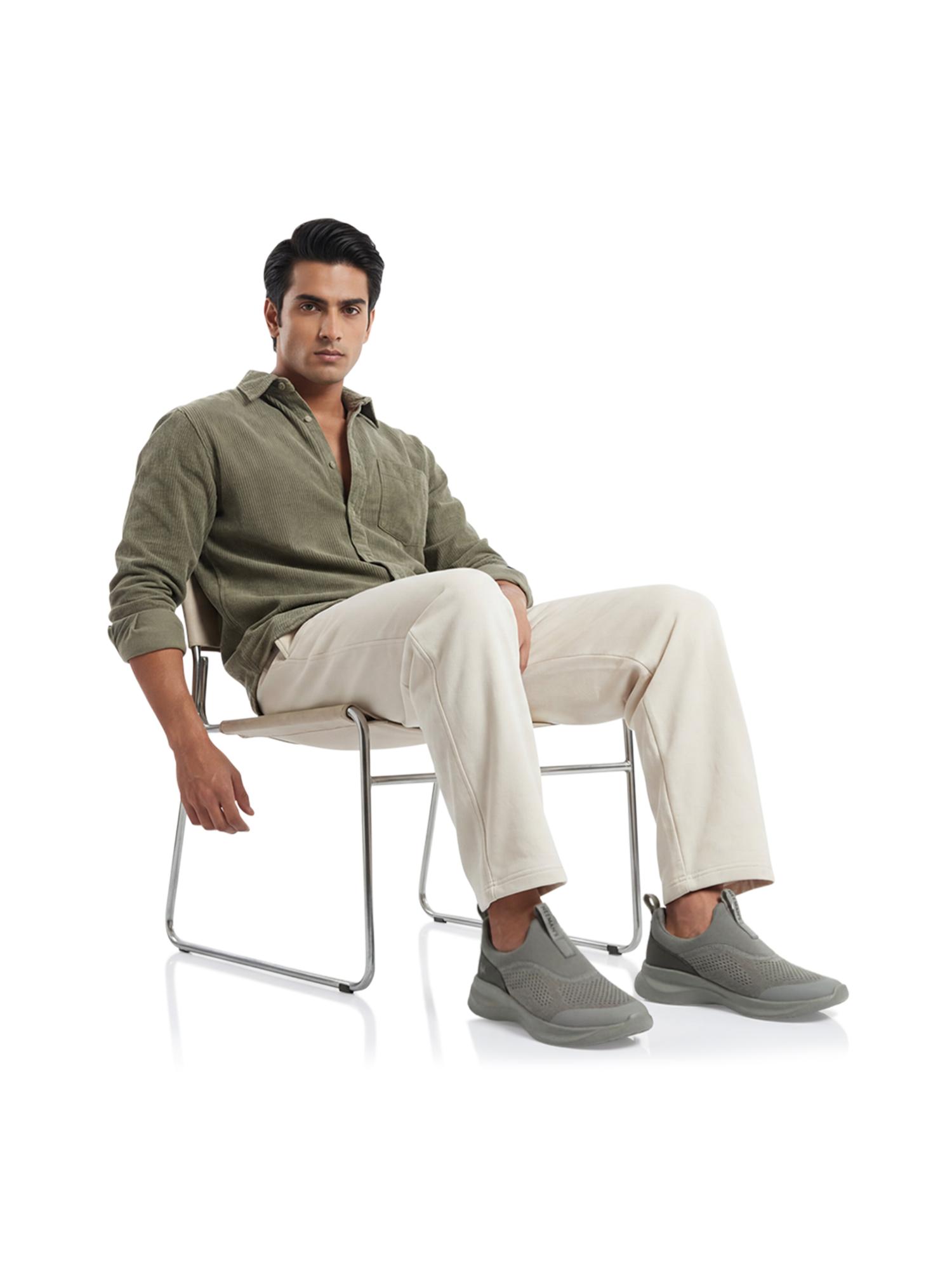 Buy Neeman's Mens Grey Mono Curve Slip Ons Walking Shoes Online
