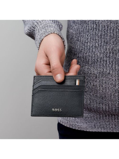 HUGO BOSS Men Casual Black Genuine Leather Wallet Black - Price in India