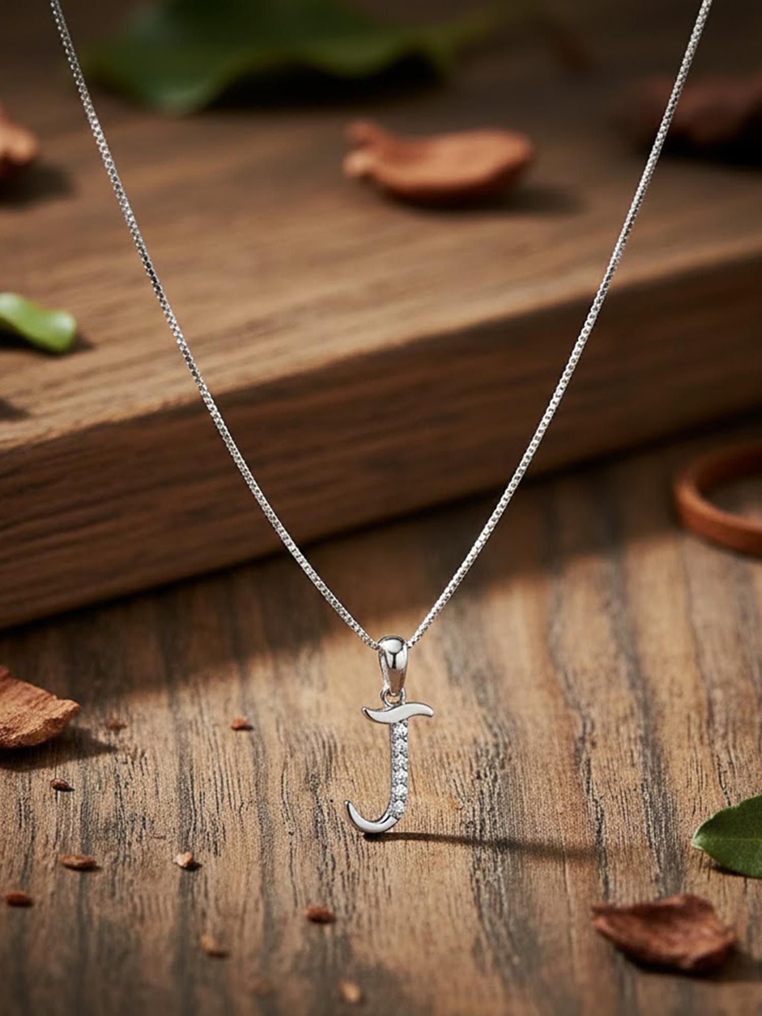 Buy 925 SILLER Alphabet J Letter Unisex Sterling Silver Chain