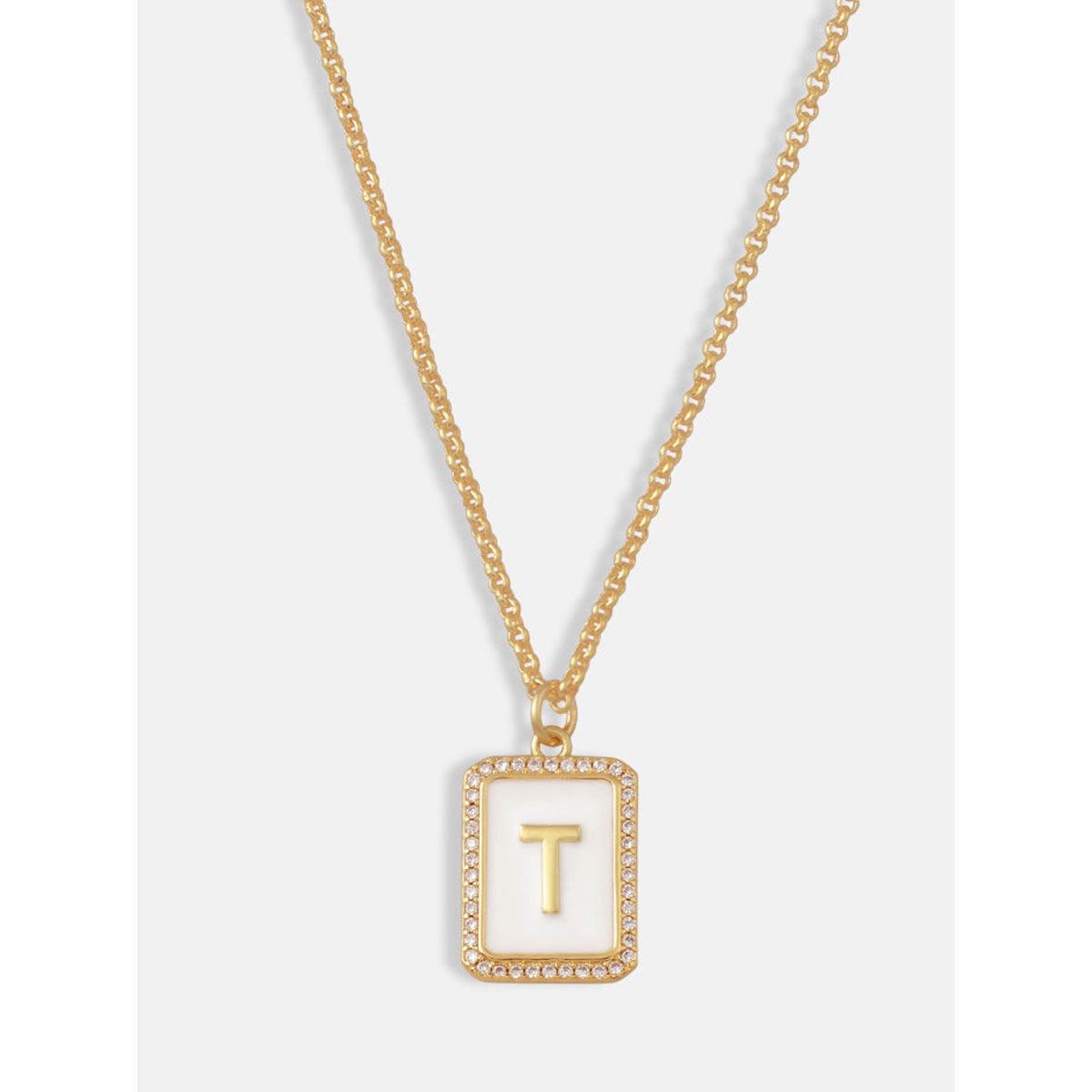 T - Letter Name Necklace Initial Necklace | Initial necklace, Initial necklace  gold, Gold letter necklace