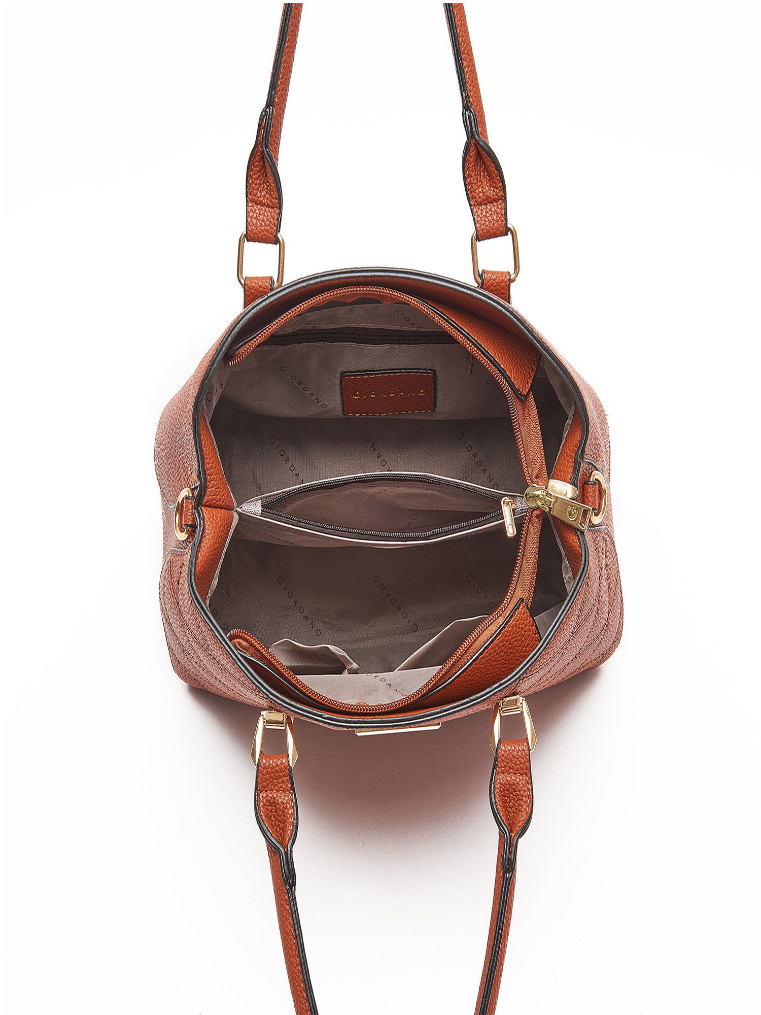 Buy Giordano Tan Patterned Satchel Handbag Online