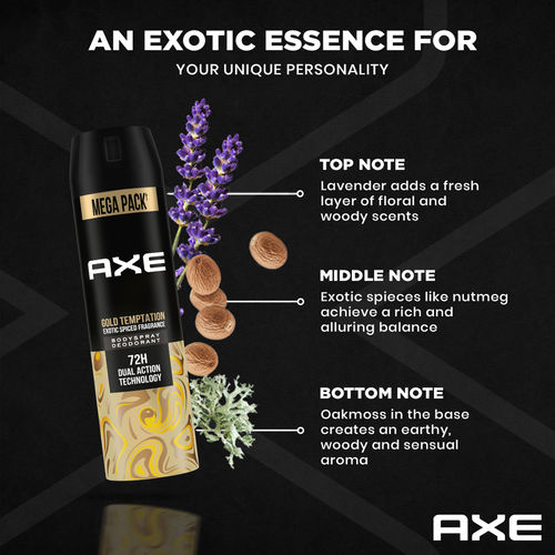 Axe Gold Temptation Long Lasting Deodorant Body Spray Each 215ml