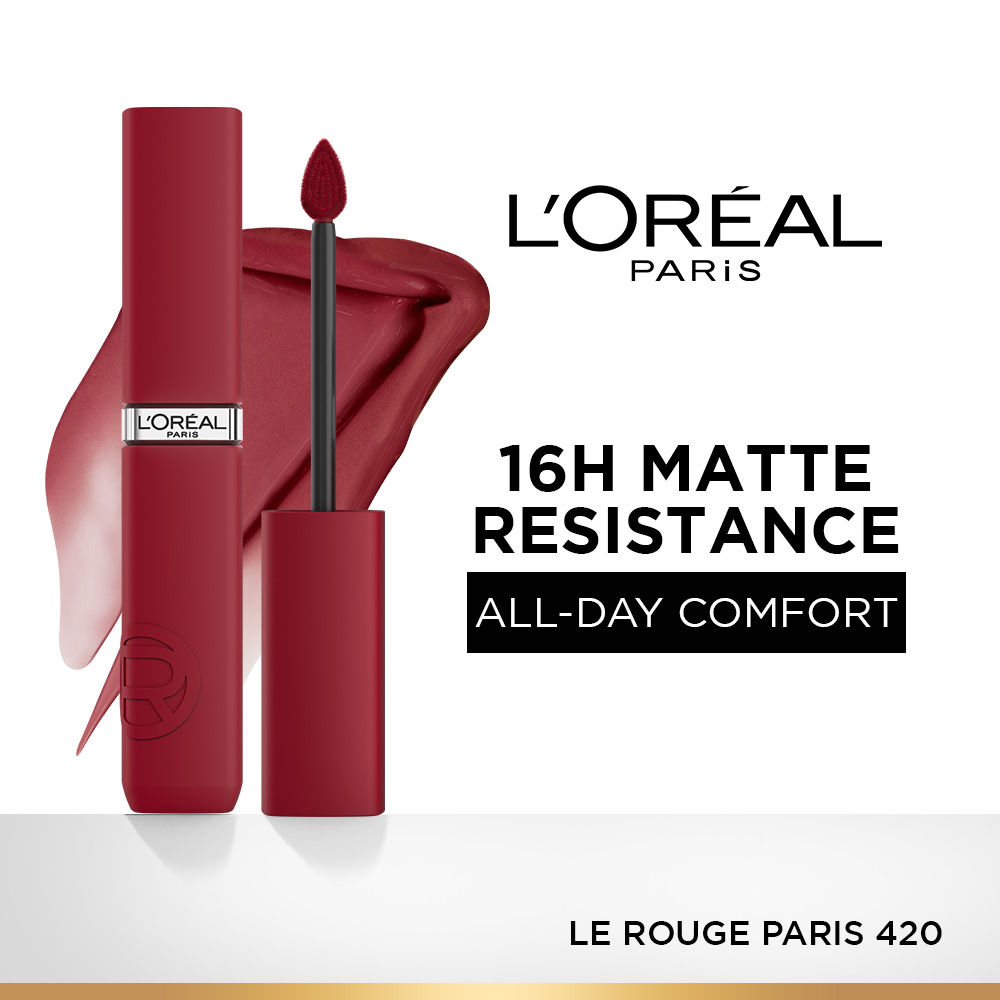 LOreal Paris Infallible Matte Resistance Lipstick, Transfer Resistant Formula - Le Rouge Paris 420