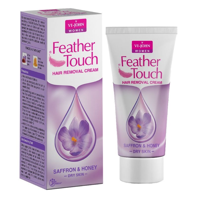 VI-JOHN Feather Touch Hair Removal Cream Honey & Saffron (Tube)