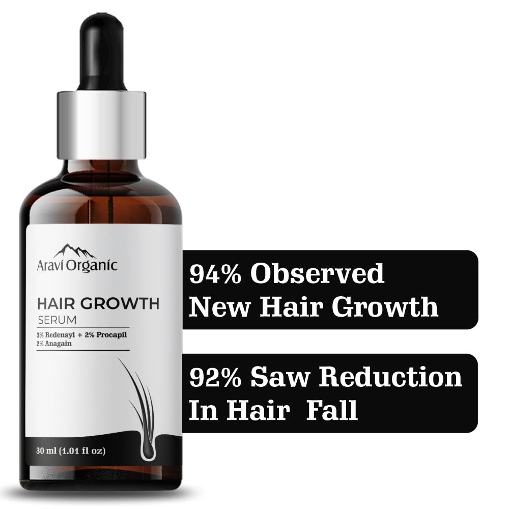 Buy Aravi Organic Hair Growth Serum With 3% Redensyl, Anagain ...