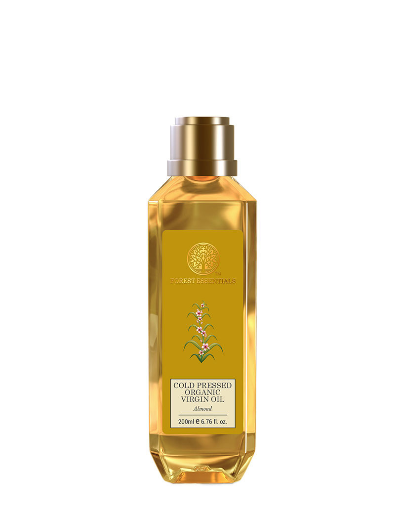 Forest Essentials Organic Cold Pressed Virgin Almond Oil Rich in Vitamin E for Hair & Skin