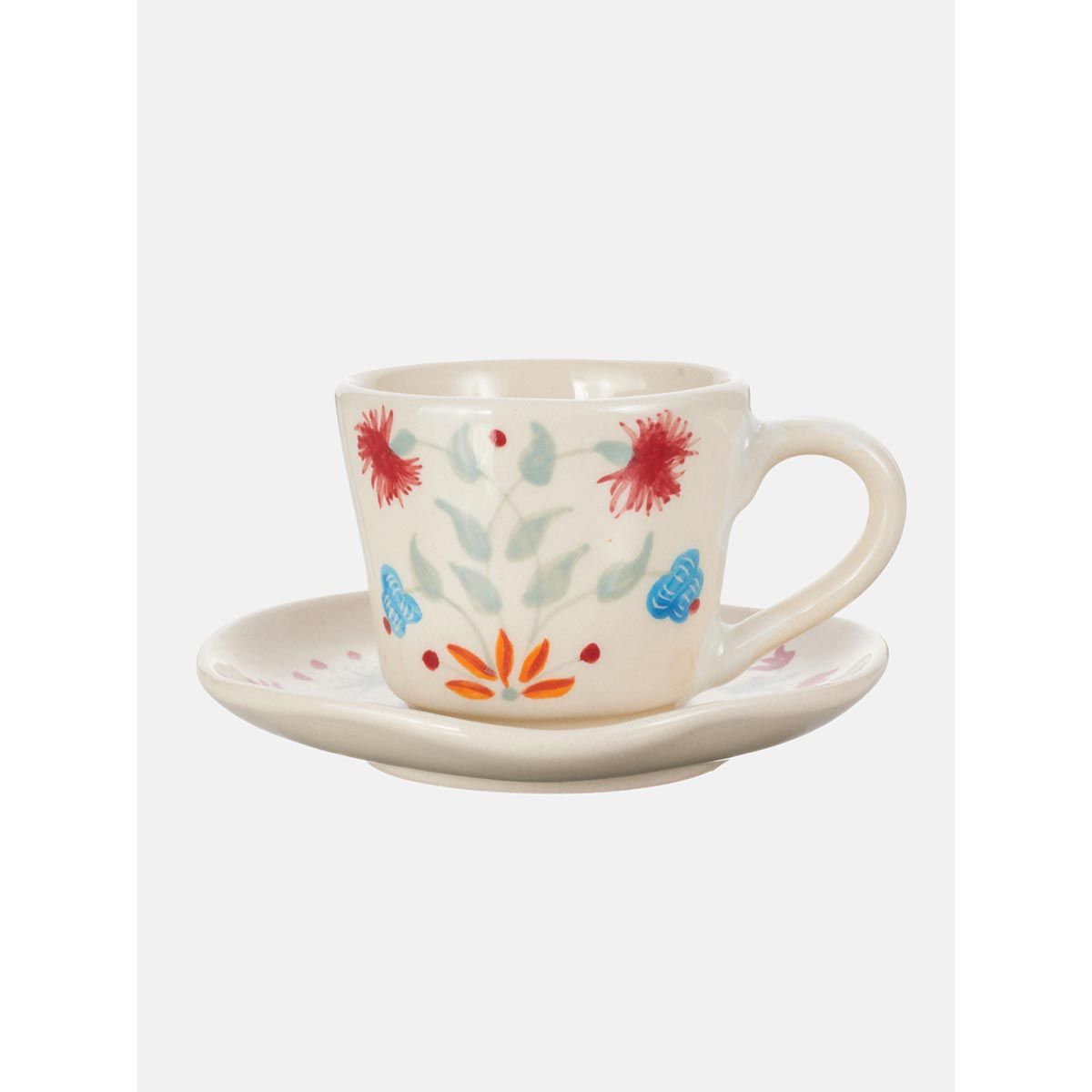 Buy Fabindia Pushp Handpainted Cup & Saucer Online