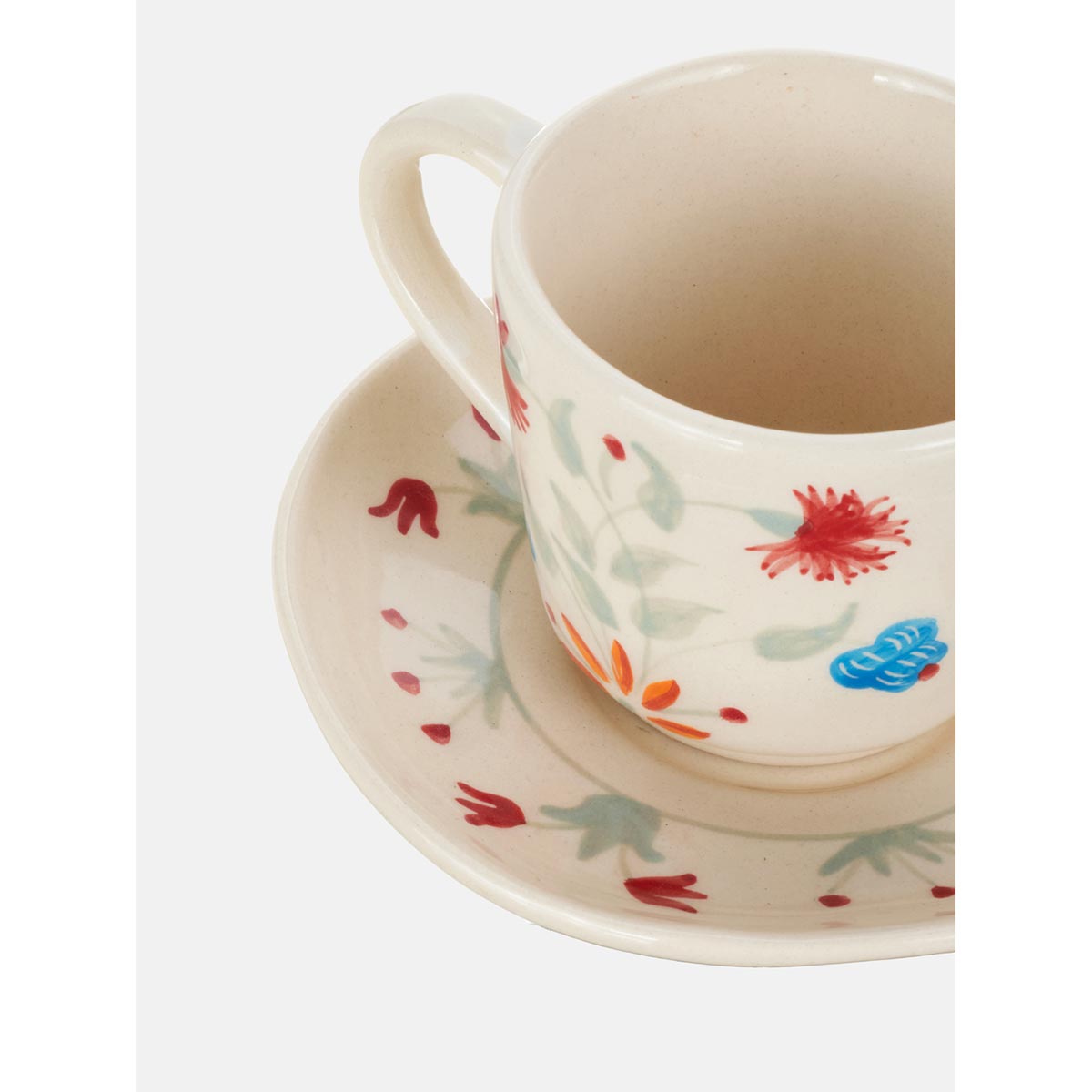 Buy Fabindia Pushp Handpainted Cup & Saucer Online