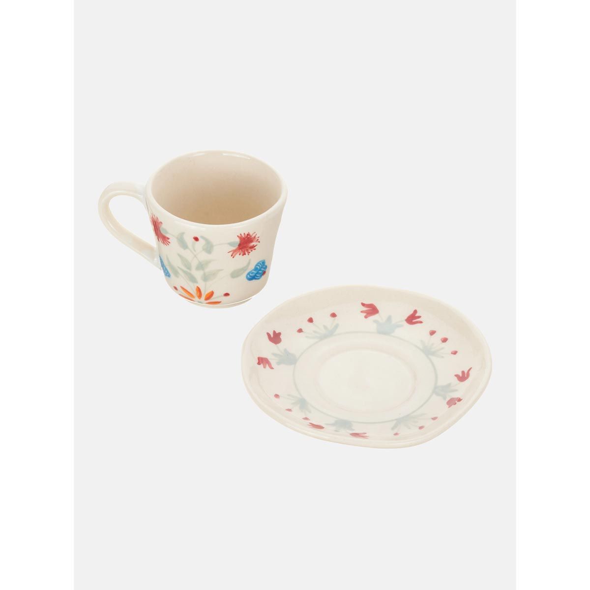 Buy Fabindia Pushp Handpainted Cup & Saucer Online
