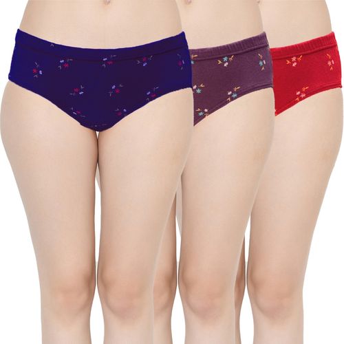 Groversons Paris Beauty Women's Super Combed Cotton Hipster Panty-Assorted  - Multi-Color (L)