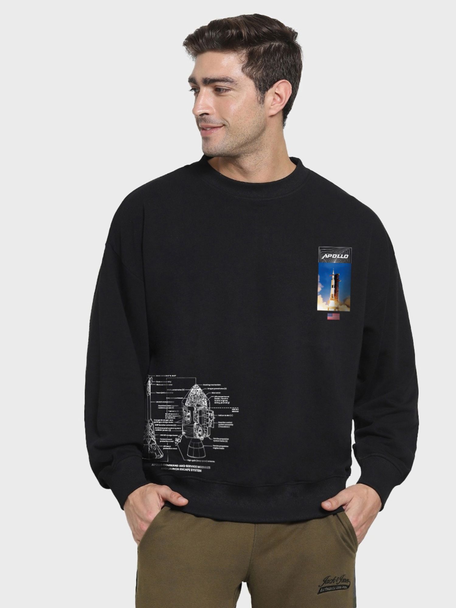 Buy Bewakoof X Official Nasa Merchandise Black Apollo Graphic