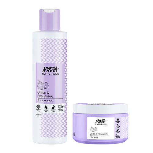 Nykaa Naturals Onion & Fenugreek Shampoo & Hair Mask - Hair Growth Combo:  Buy Nykaa Naturals Onion & Fenugreek Shampoo & Hair Mask - Hair Growth  Combo Online at Best Price in