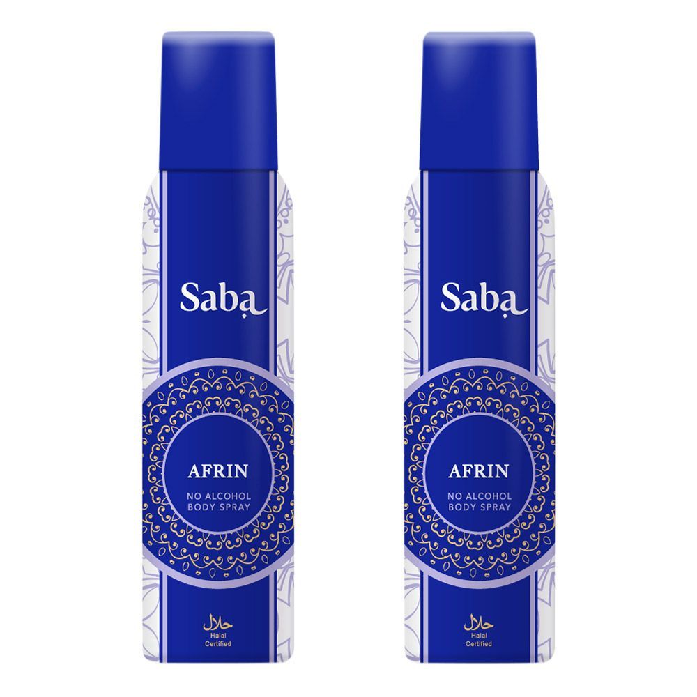 Saba Afrin No Alcohol Body Spray - Pack of 2
