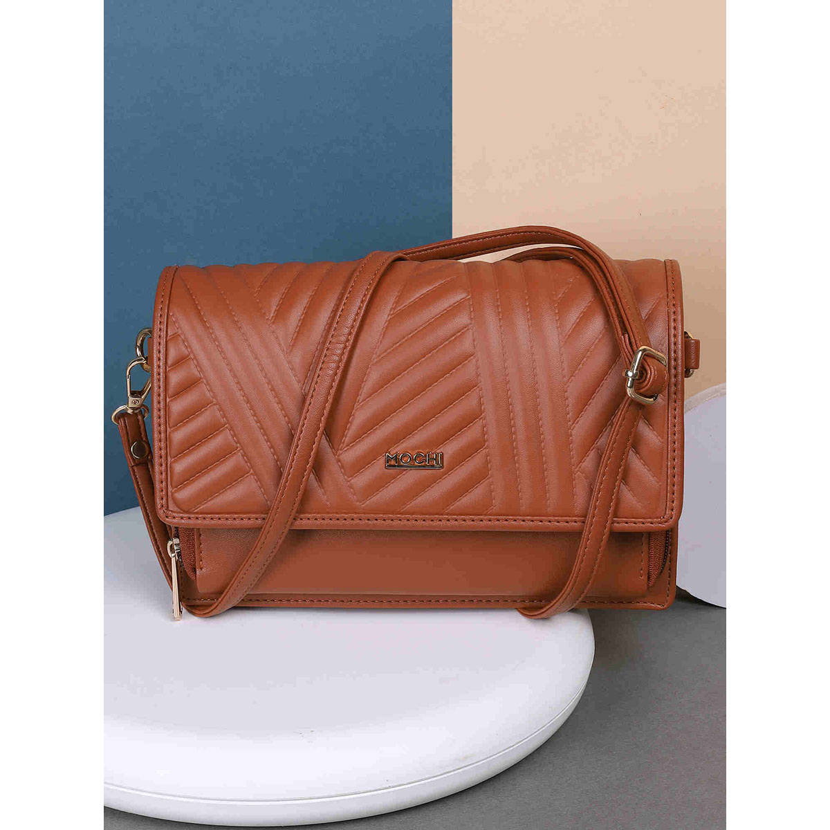 Mochi Women Casual Tan Sling & Cross Bag