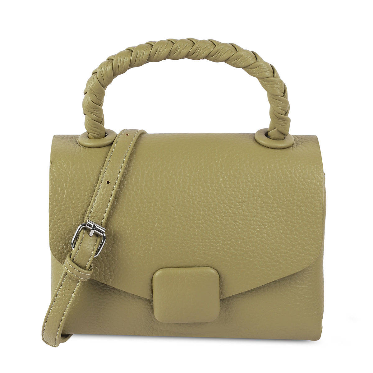 Metro Women Casual Green Satchel with Detachable Sling (Set of 2)