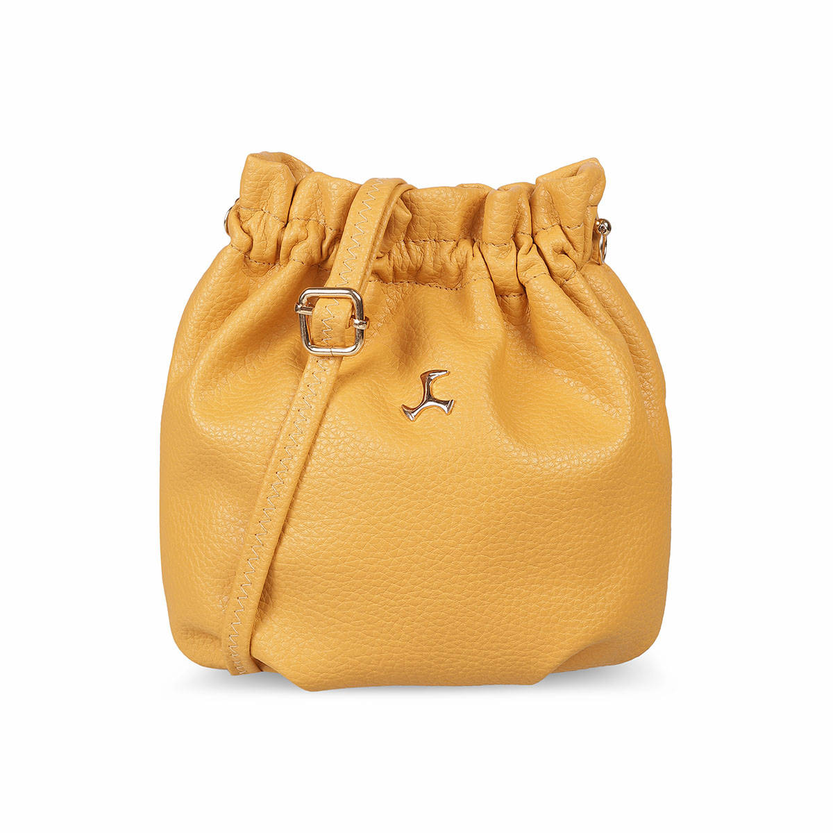 Mochi Solid Yellow Casual Sling & Cross Bag
