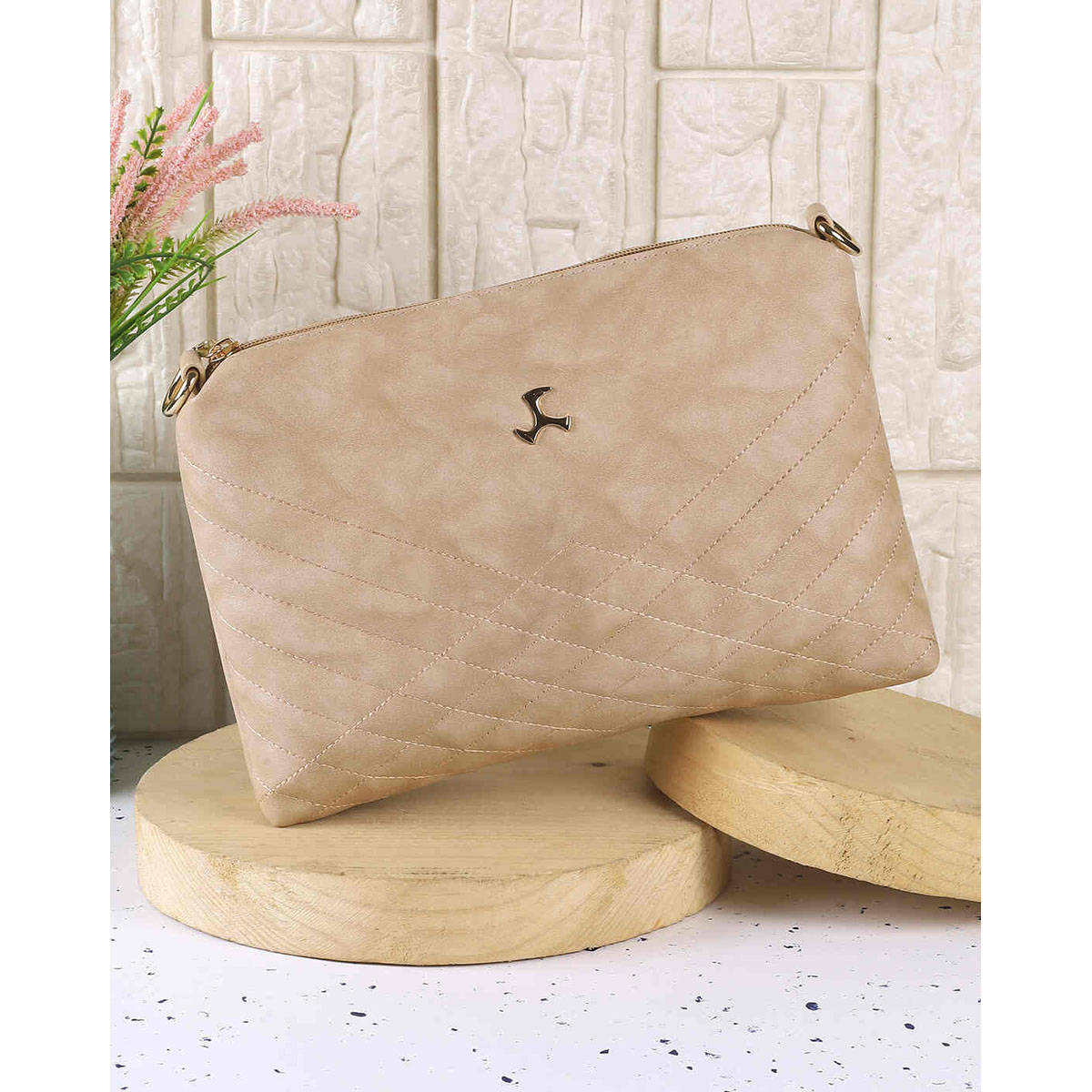 Mochi Women Beige Sling Bag