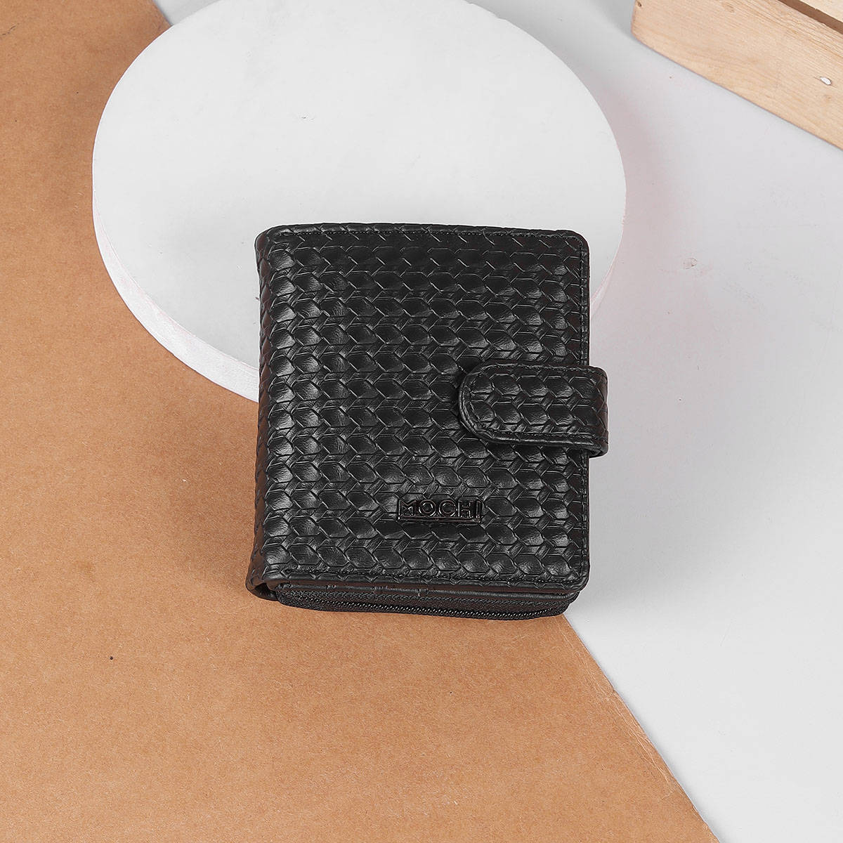 Mochi Solid Black Casual Wallet