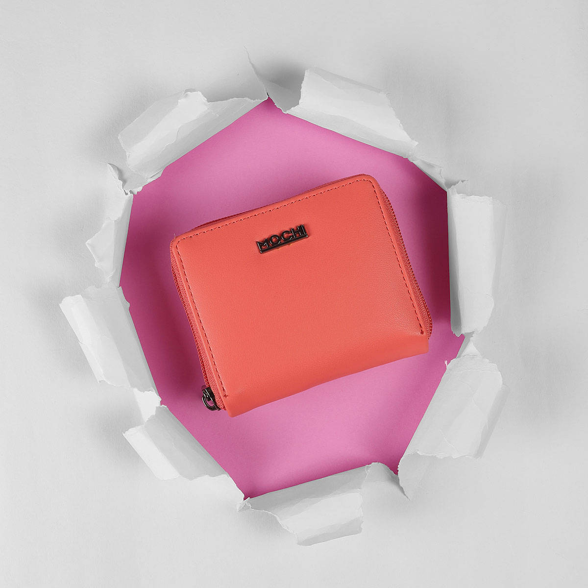 Mochi Solid Peach Casual Wallet