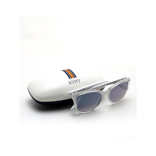 Buy Scott Silver Lens Cat Eye UV Protected Sunglass Full Rim White