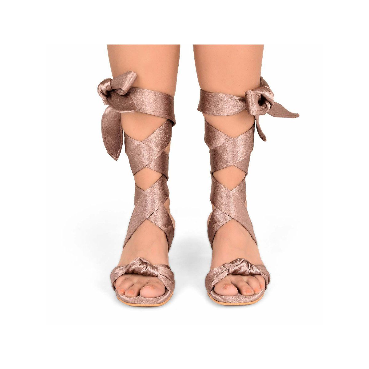 Sole House Plain Mauve Satin Block Heel Tie Up Buy Sole House Plain