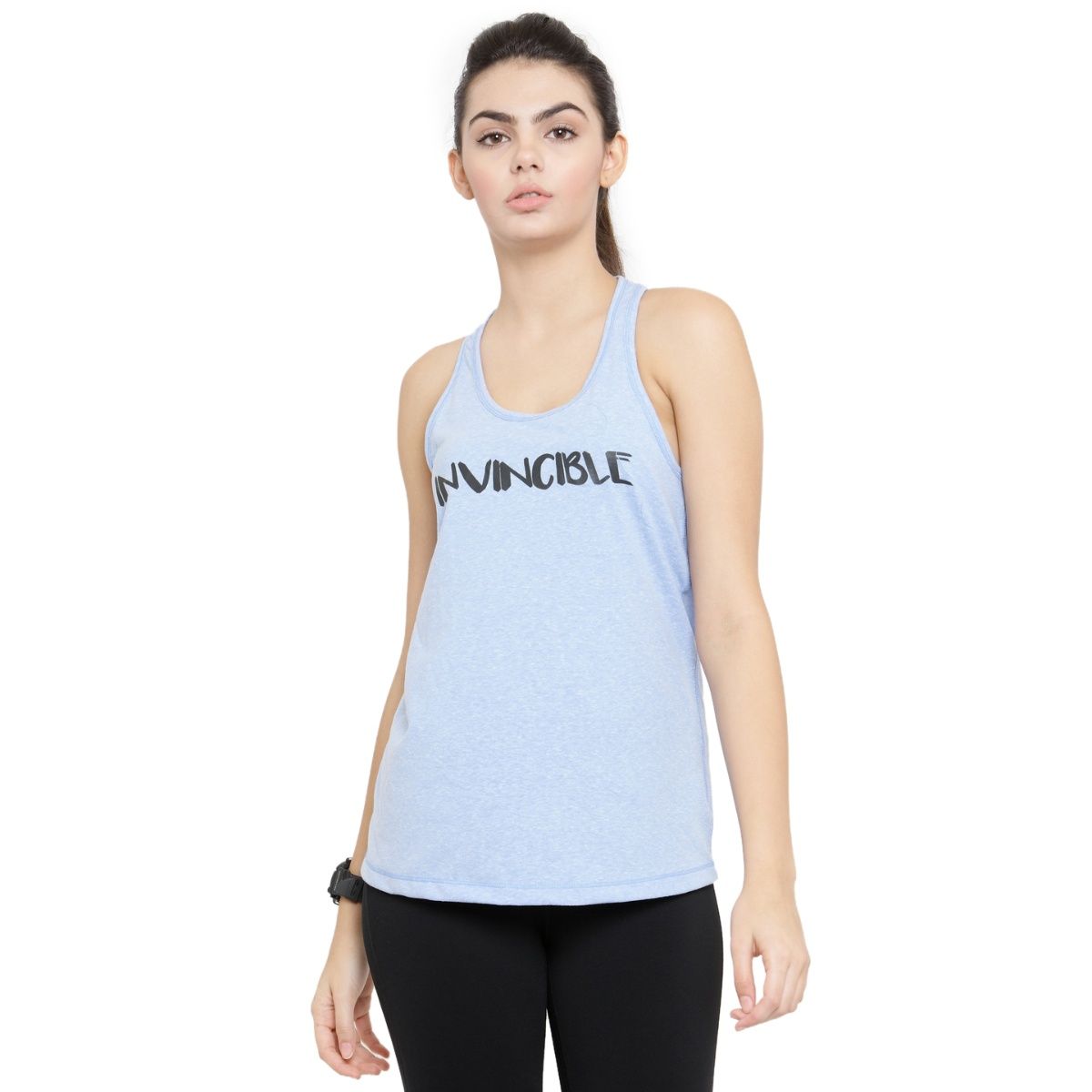 Invincible Women’s Athleisure Slogan Workout Tank Top