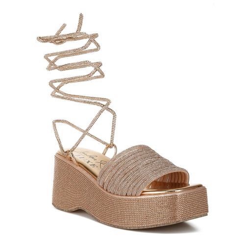 Buy London Rag Womens Rose Gold Rhinestone Embellished Gladiator