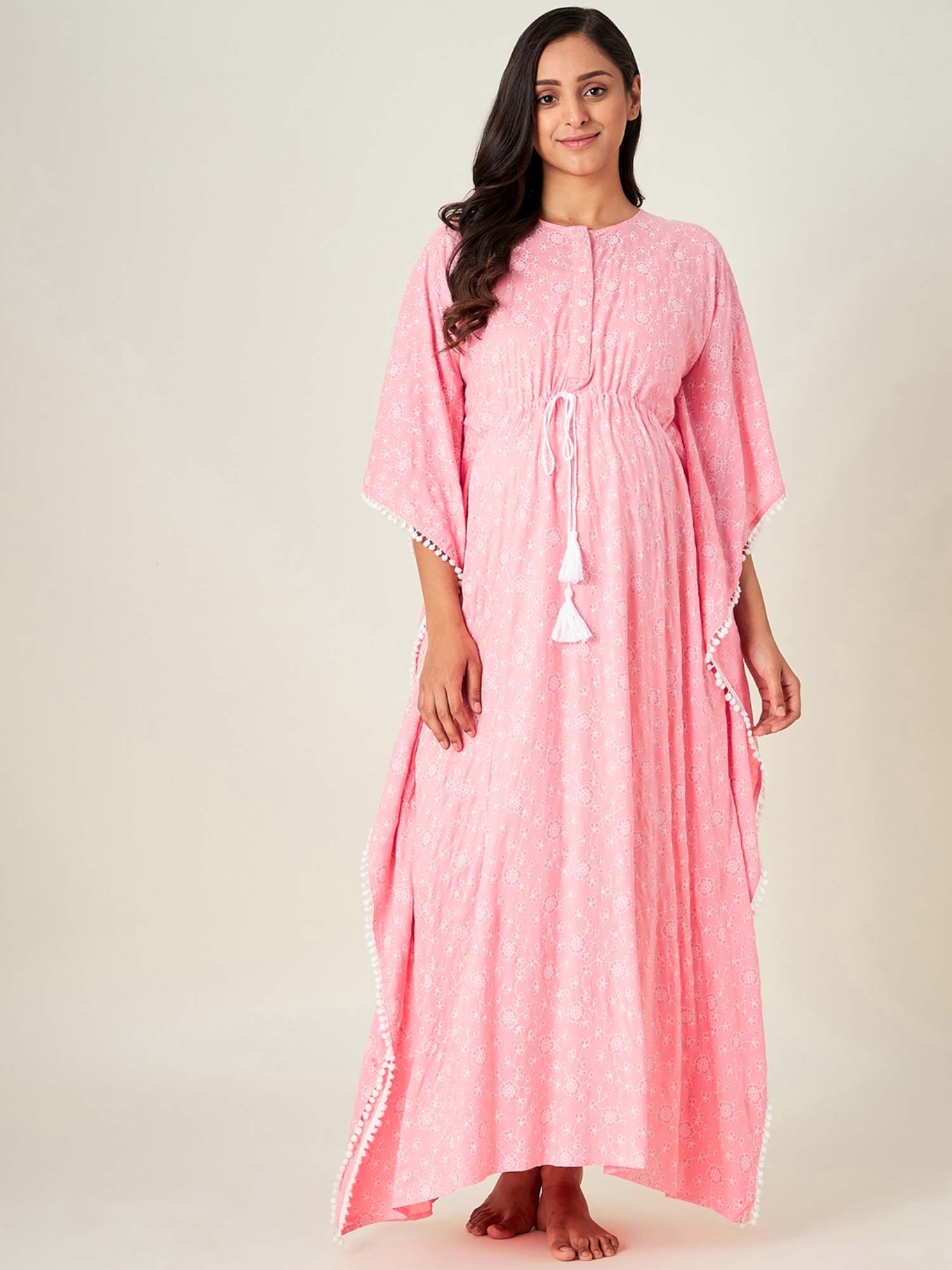 Buy The Kaftan Company Pink Floral Florets Maternity Kaftan Online
