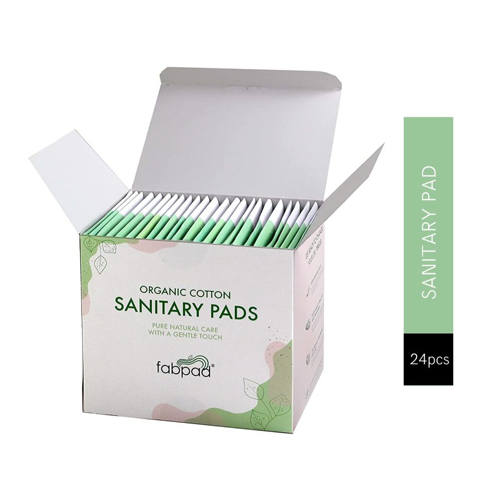 Fabpad Organic Cotton Sanitary Pads with Disposable Cover - Pack of 24(280 mm)