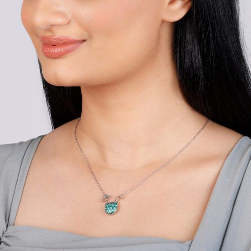 GIVA Sterling Silver Mocktail on a Beach Necklace for Womens and Girls