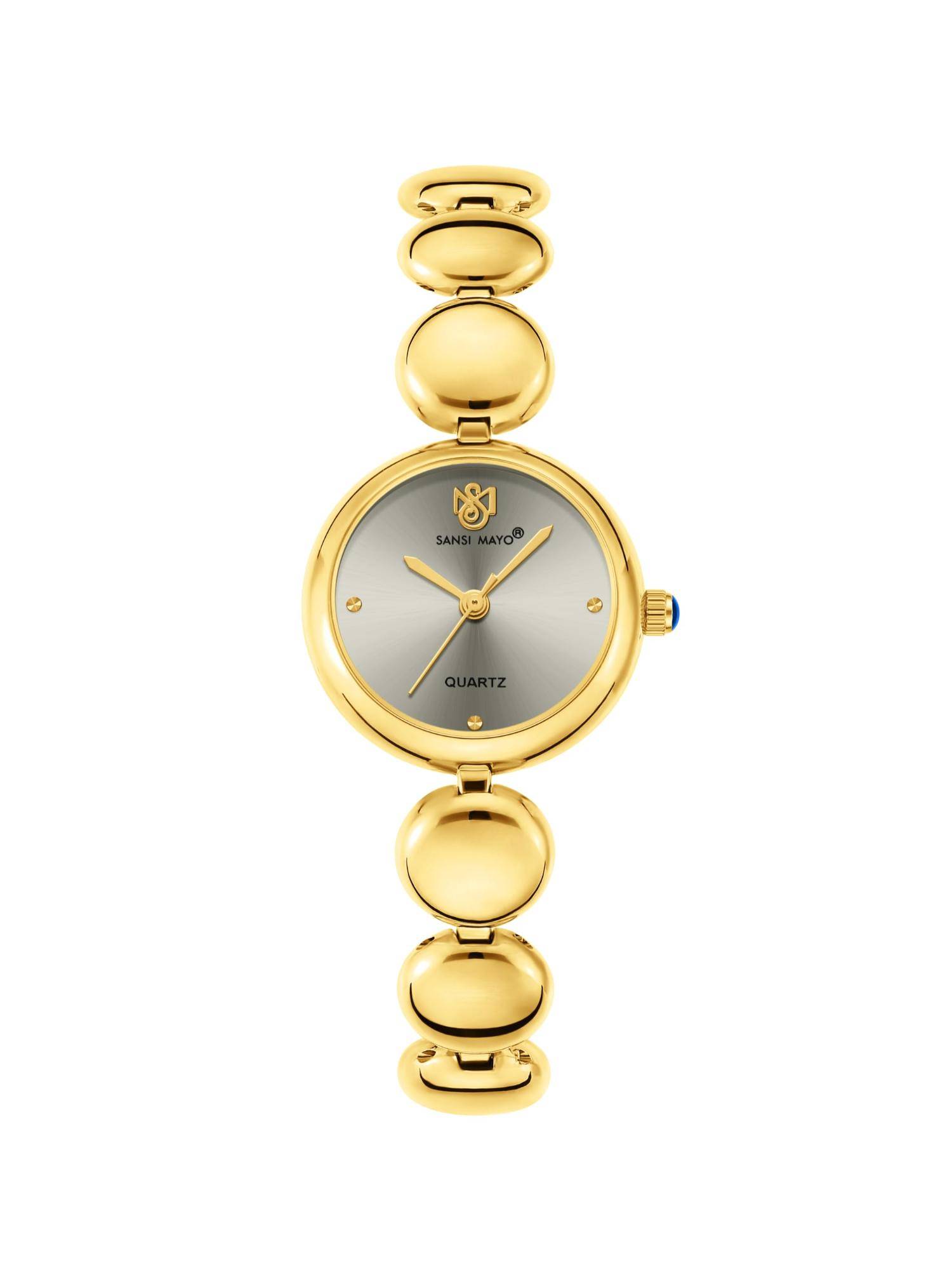 Sansi Mayo Lyana Grey Gold Round Analog Watch (SM-L-0085-G-G-GR) (M)