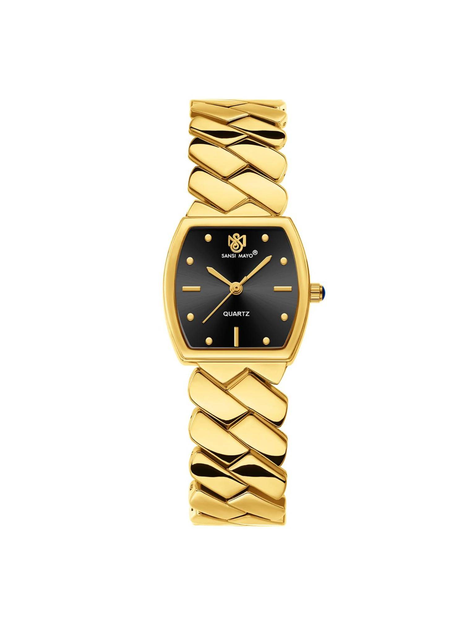 Sansi Mayo Nixie Black Gold Square Analog Watch (SM-L-316-G-G-B) (M)