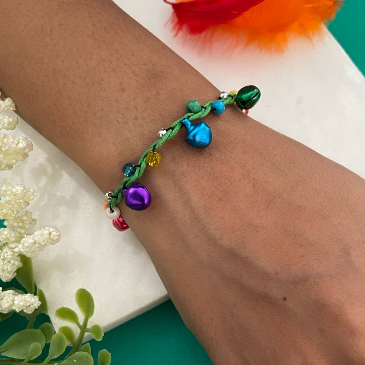 Digital Dress Room Ghungroo & Multi Beads Rakhi