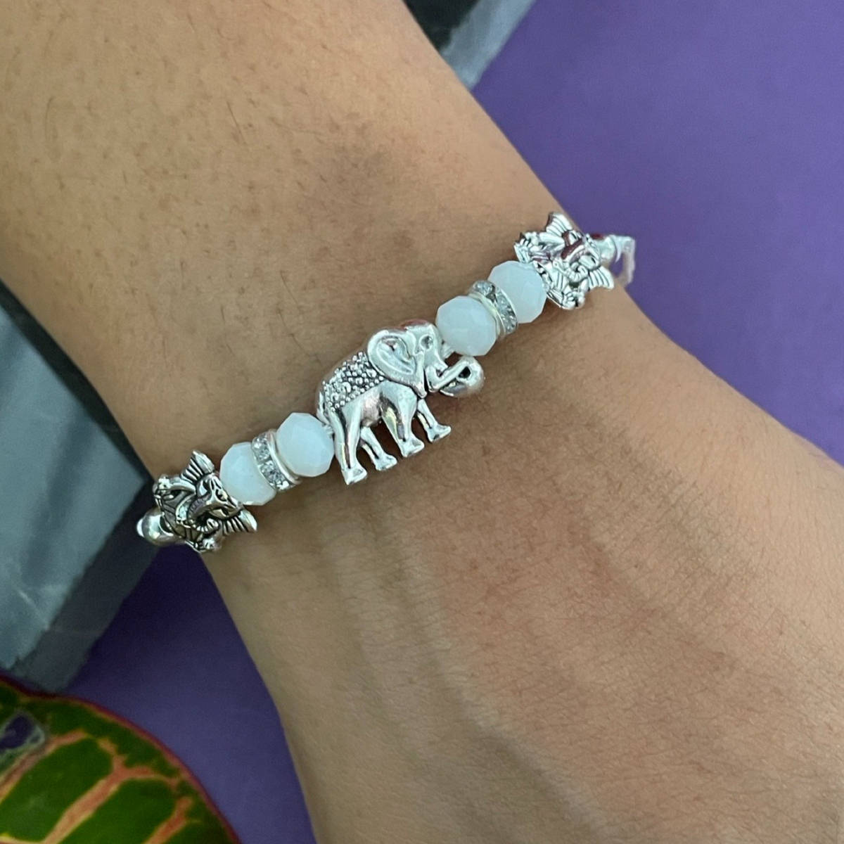 Digital Dress Room Hathi/Lord Ganesha White Rakhi