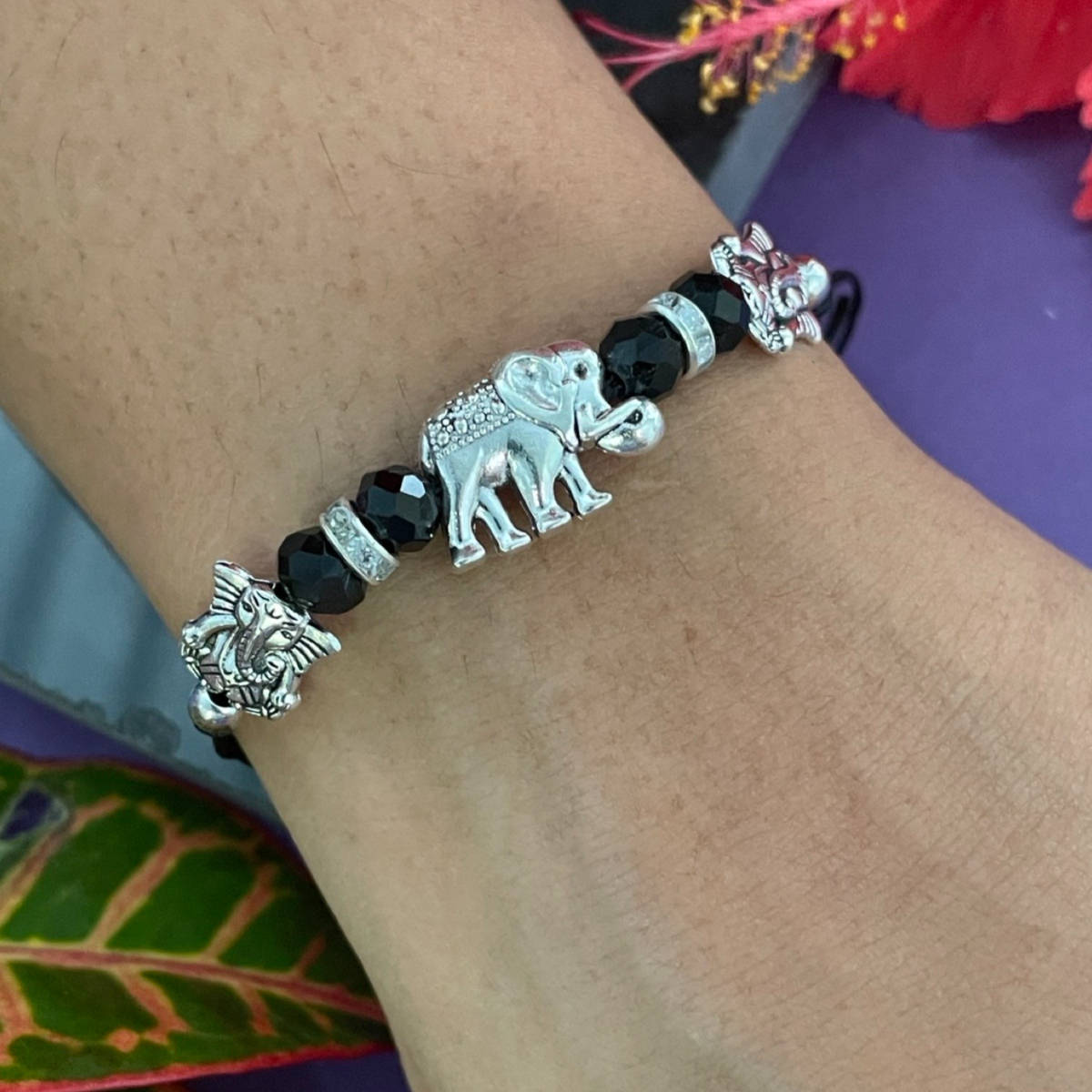 Digital Dress Room Hathi/Lord Ganesha Black Rakhi