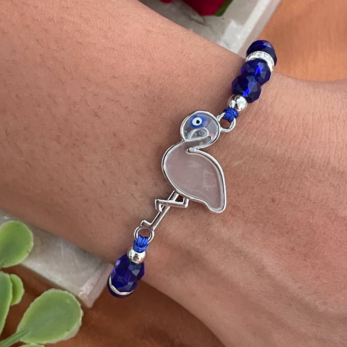Digital Dress Room Flamingo Enamel Evil Eye Rakhi