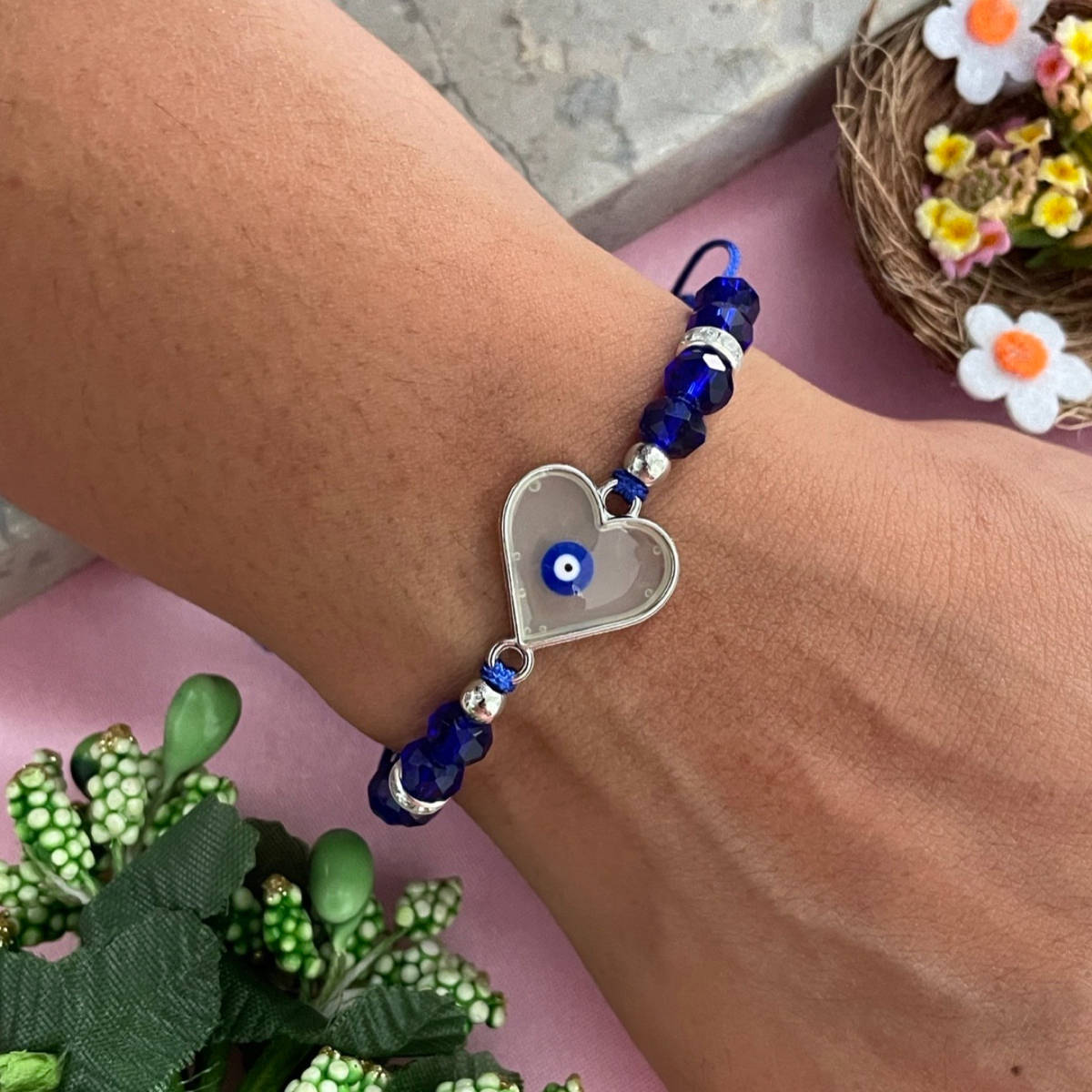 Digital Dress Room Heart Enamel Evil Eye Rakhi