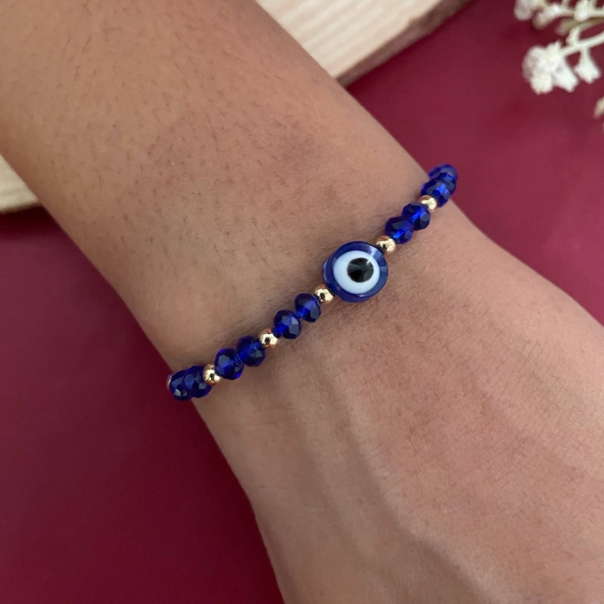 Digital Dress Room Evil Eye/Royal Blue Bead Rakhi