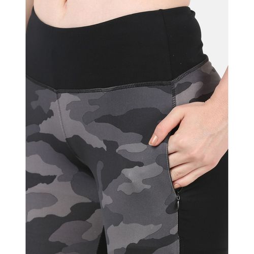 Buy The Dance Bible Grey Military Print Sports Leggings With Pockets Online