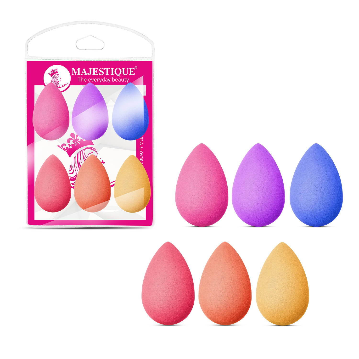Majestique Mini Beauty Makeup Blenders - Colour May Vary