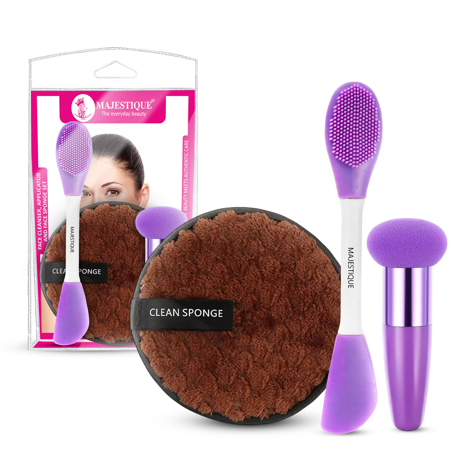 Majestique Face Cleansing Pad, Mushroom Blender and Facial Applicator - Multicolor