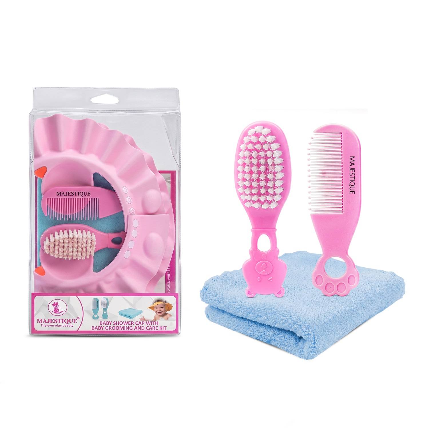 Majestique Baby Shower Cap With Baby Grooming And Care Kit