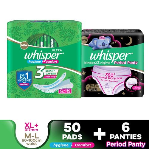 Buy Whisper Bindazzz Night Period Panty, 2 M-L Panties