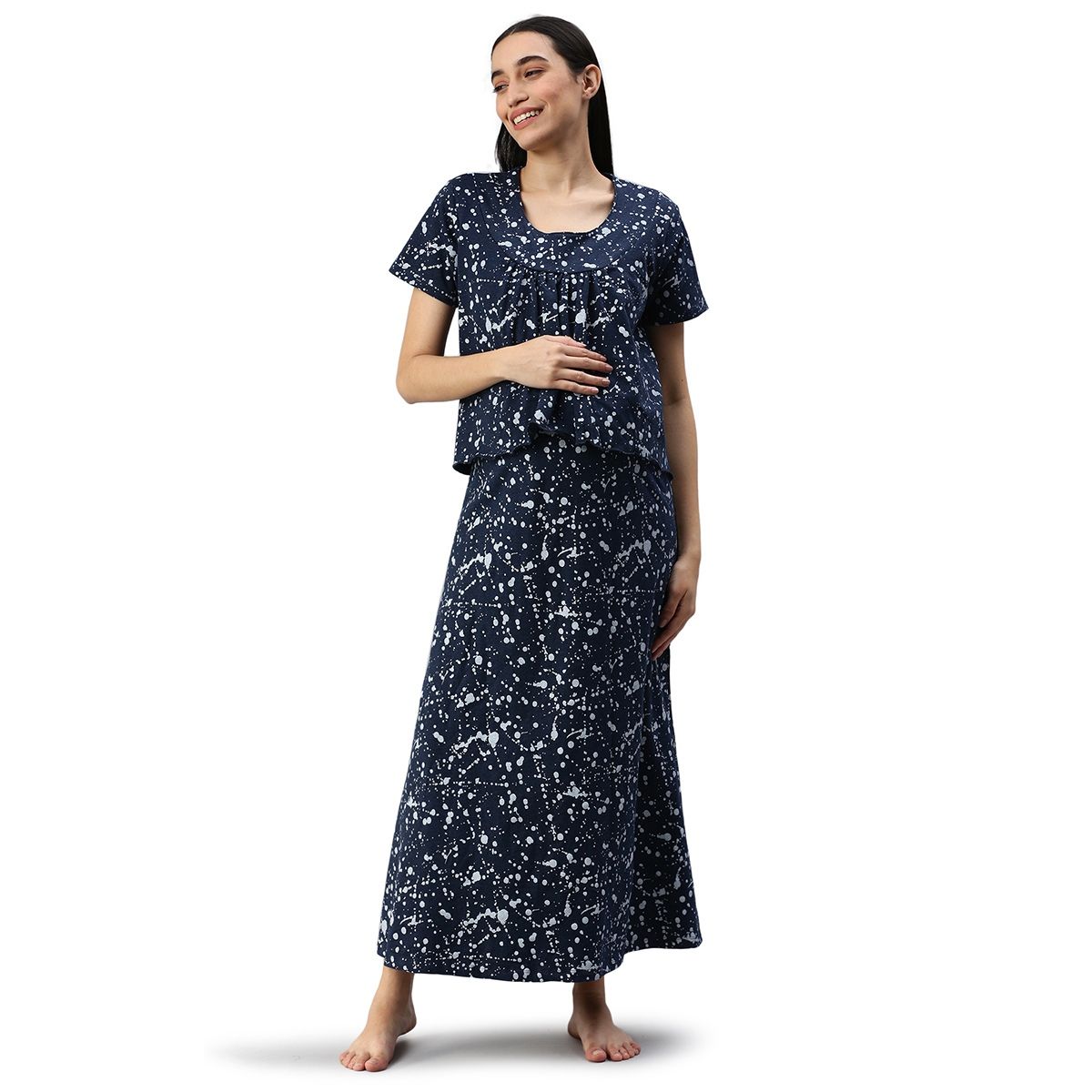 Buy ANKIT International Women Floral Printed Cotton Nighty Ankle Length  Baby Feeding/Maternity Nighty/Nightgown/Maxi/Night Dress Online In India At  Discounted Prices