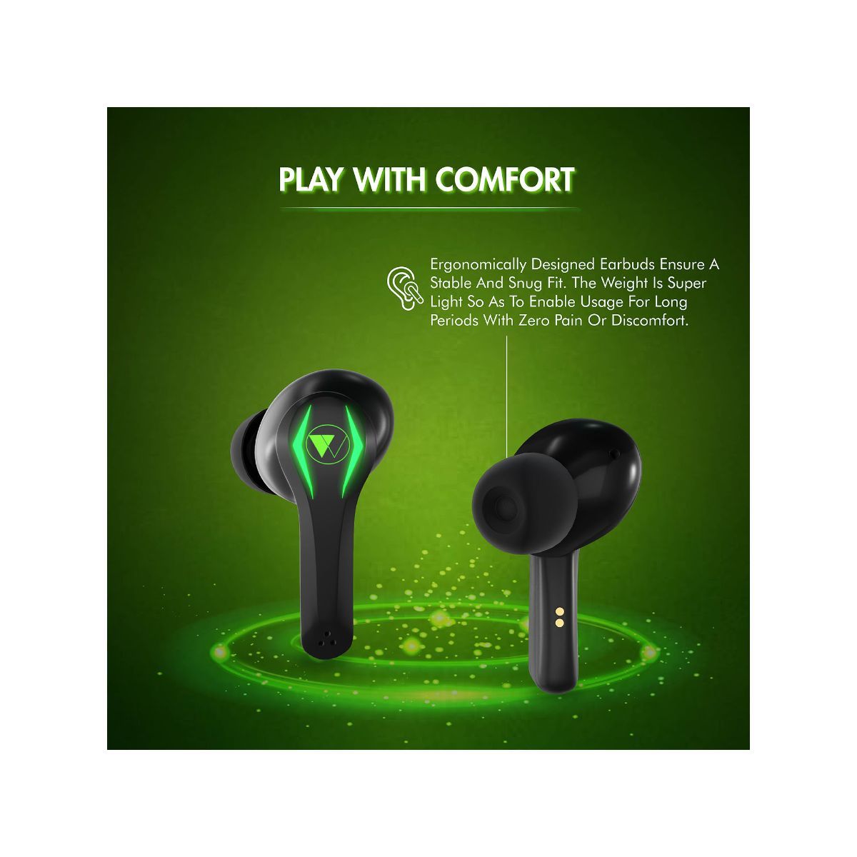 Buy Wings Pro Gaming TWS, Bluetooth5.0 with Mic, 65ms Latency, MEMS Mic