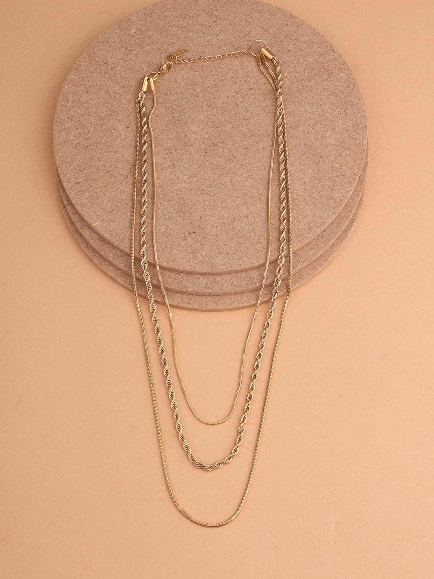 Palmonas Triple Harmony Layered Necklace Women - Waterproof And Anti-Tarnish
