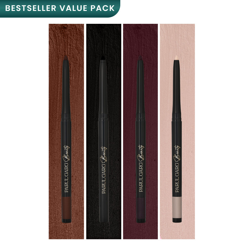 Parul Garg Beauty Bold Define Kajal Smudge-Proof, Long-Lasting (Everyday Basics, Pack Of 4)